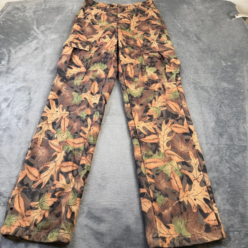 Kelly Cooper Leaf Camo Fleece Cargo Pants Mens 28 Brown Hunting Outdoor